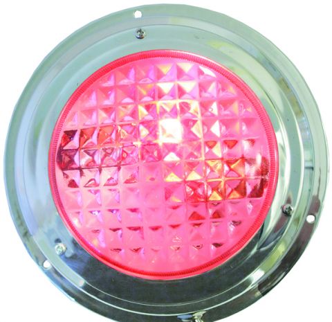 LED  Dome  Light - Stainless - Red / White
