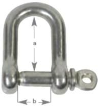 S/S 'D' Shackle 4mm (5/32") TO 19mm