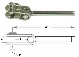 Swage Toggle Terminals  to suit 2.5mm (3/32") wire TO   1/4